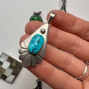 Navajo Turquoise Sterling Silver Pendant